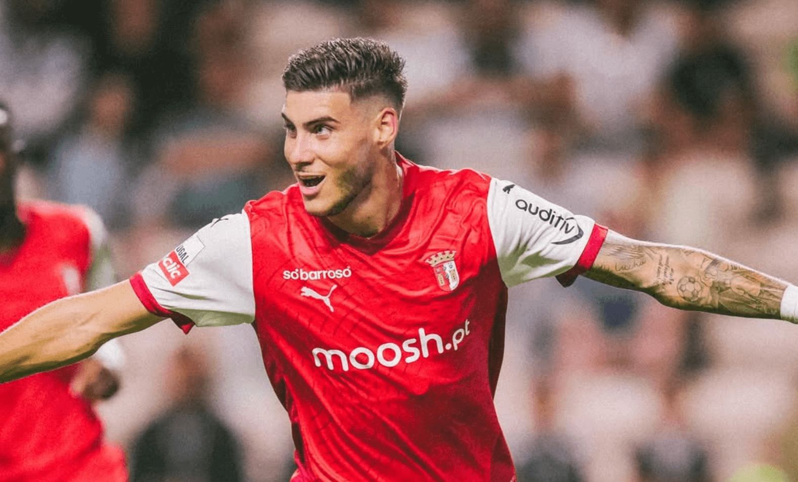 Roberto celebra un gol con el braga portugués. (Foto: SC Braga)