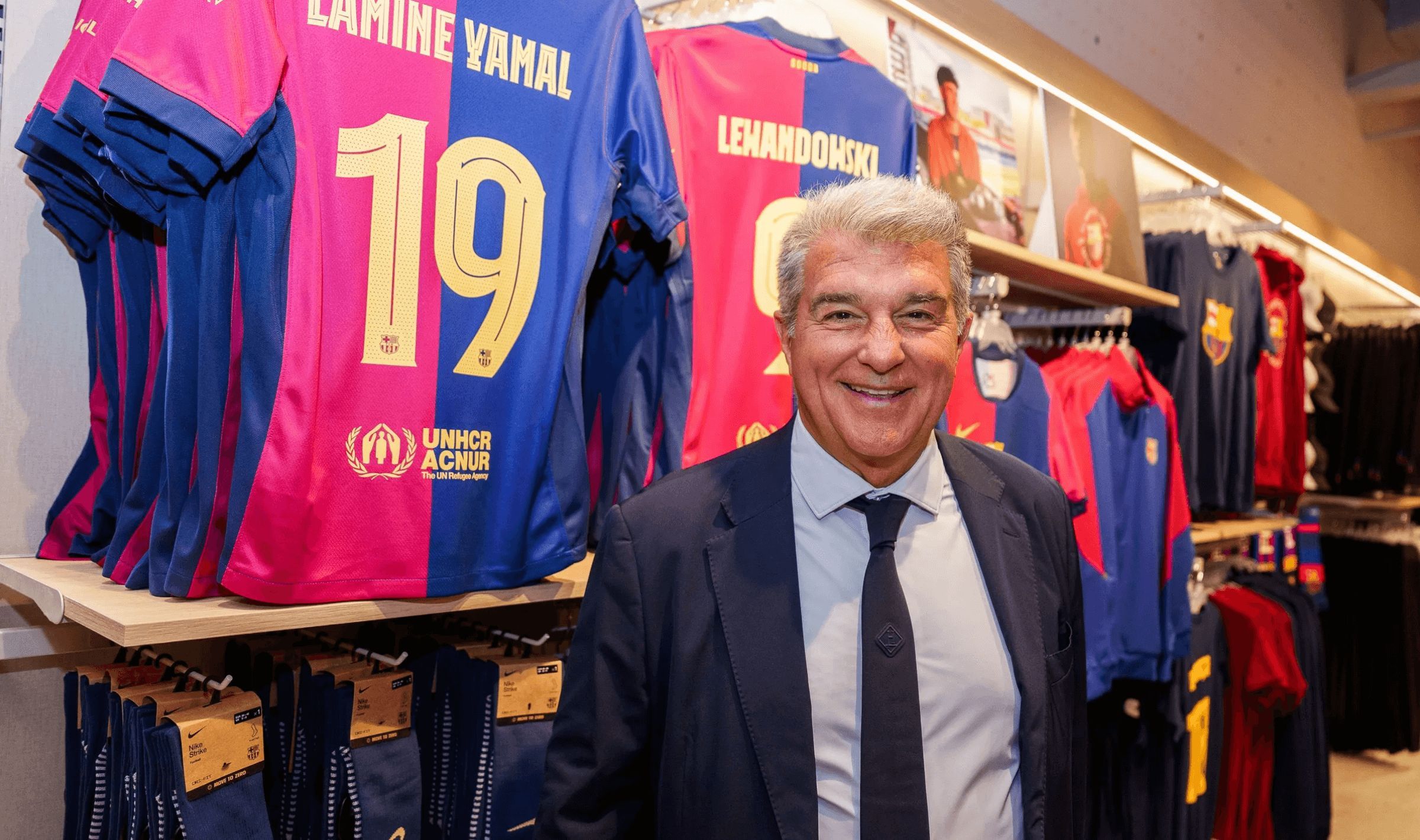  Joan Laporta, en la inauguración de una tienda del Barça en Madrid.