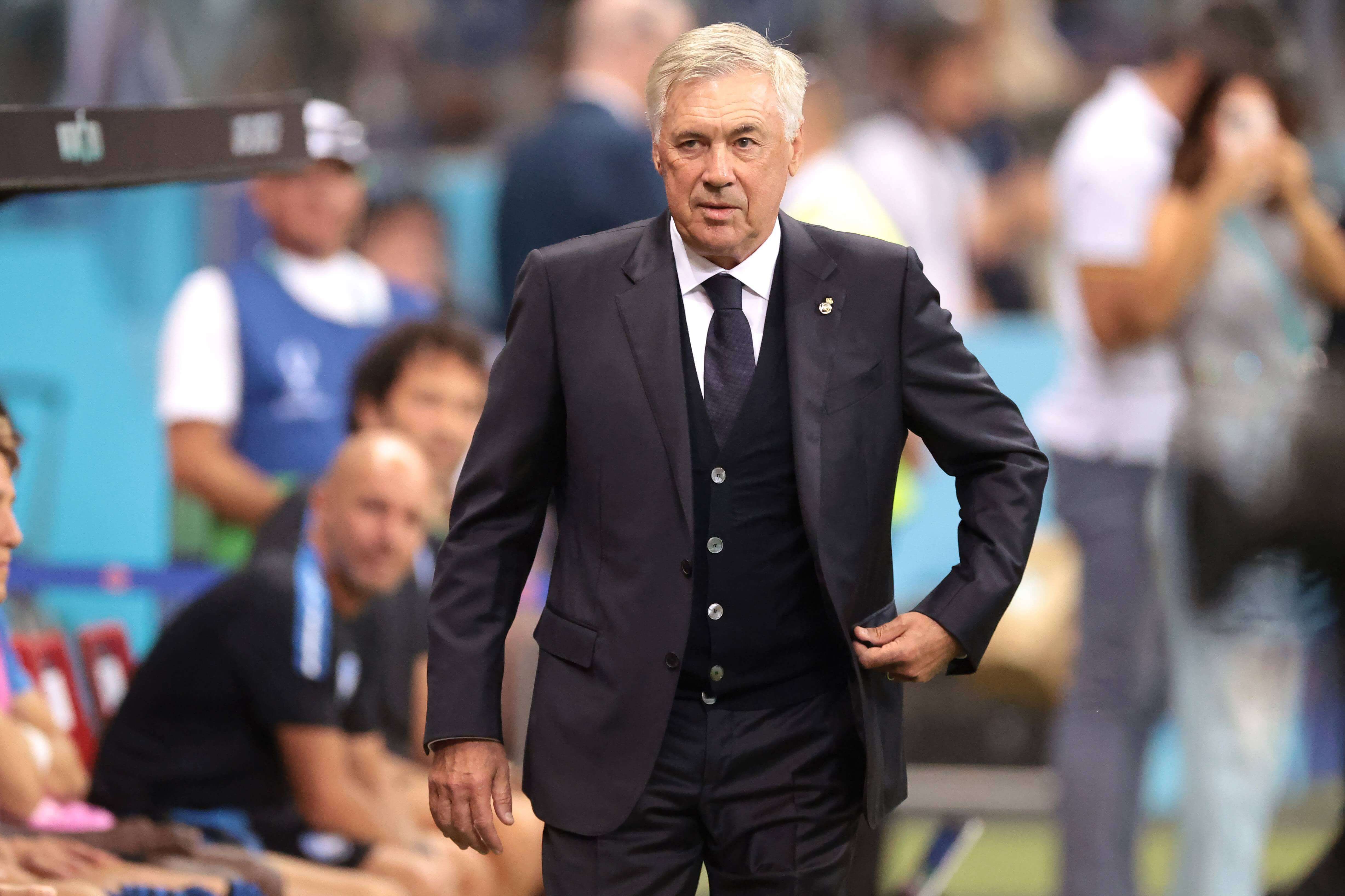  Carlo Ancelotti, durante el Real Madrid-Atalanta.
