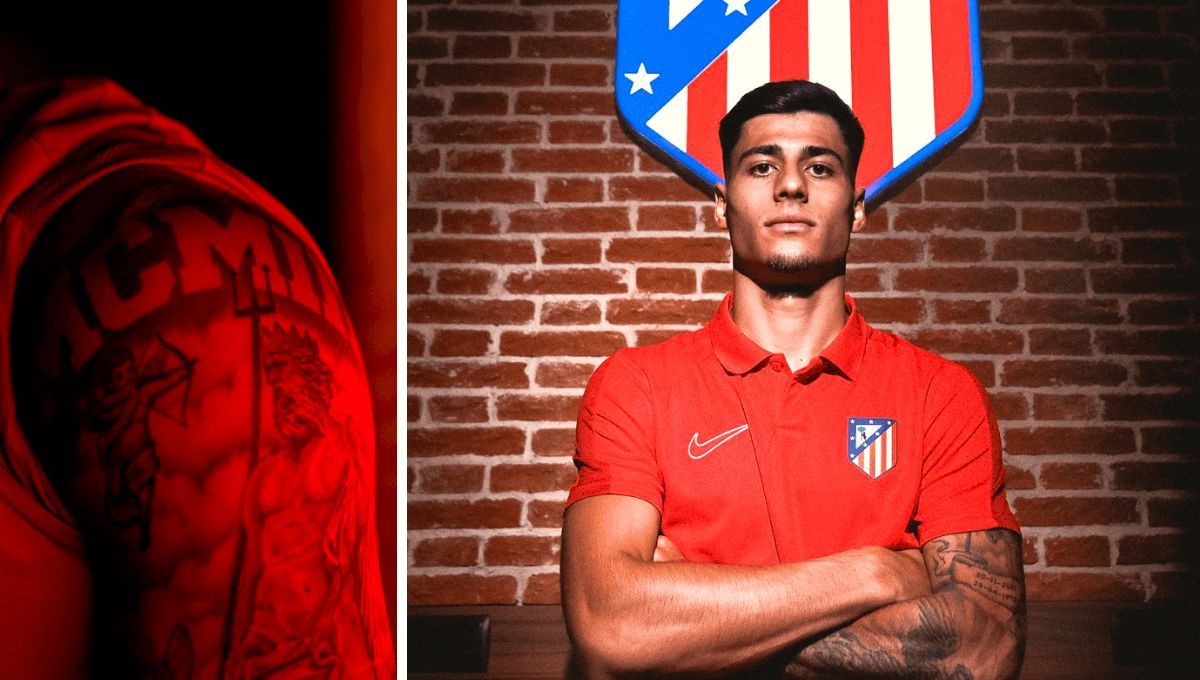  Carlos Martín y su tatuaje del Atlético de Madrid.