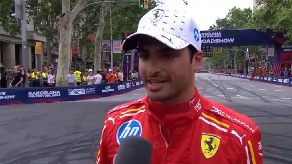 Carlos Sainz, en el centro de Barcelona