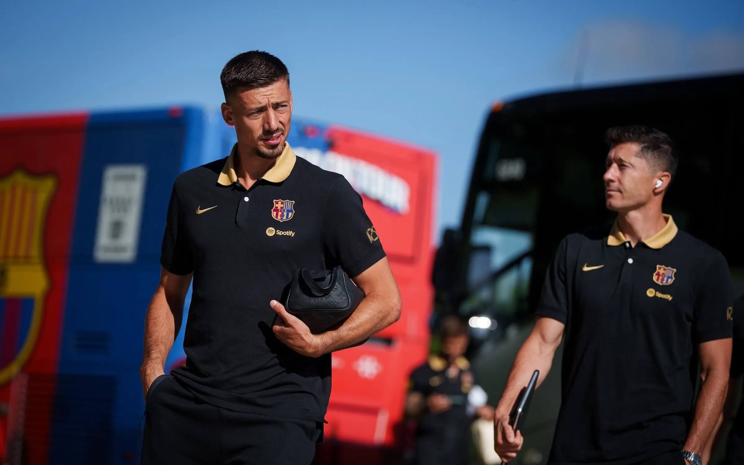 Clément Lenglet, en un viaje con el Barcelona.