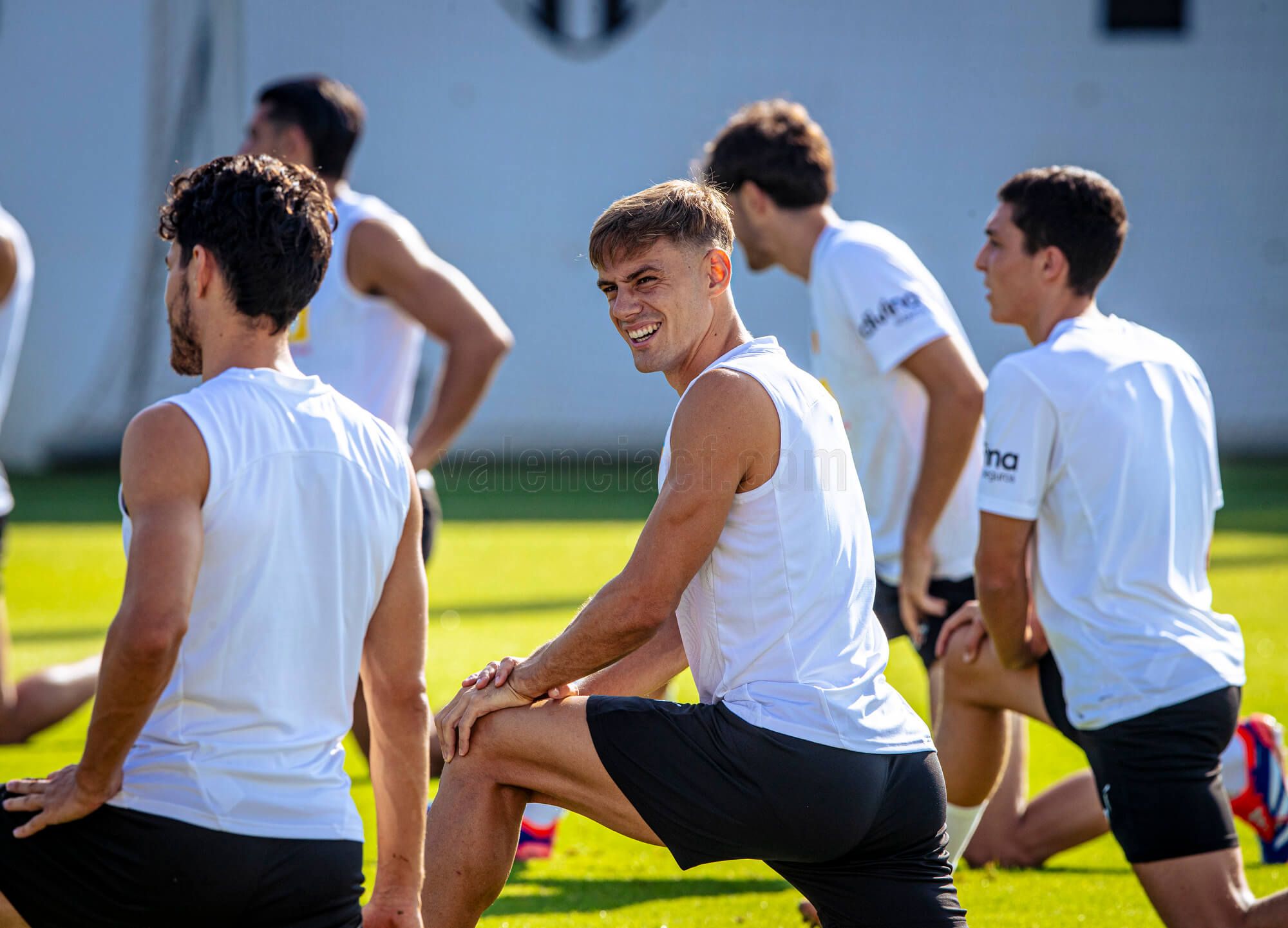  Dani Gómez, en su primer entrenamiento.