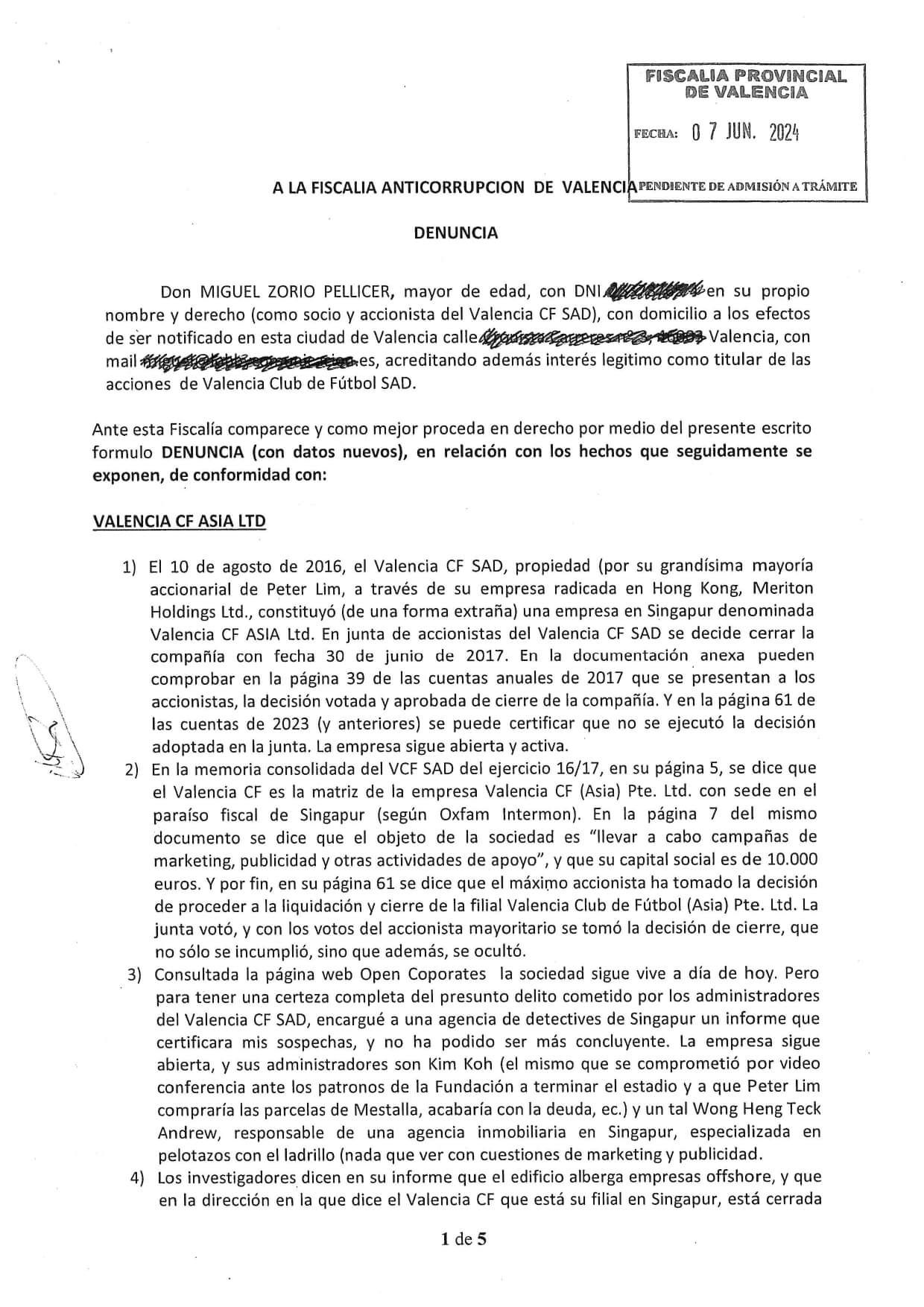 Denuncia Miguel Zorío