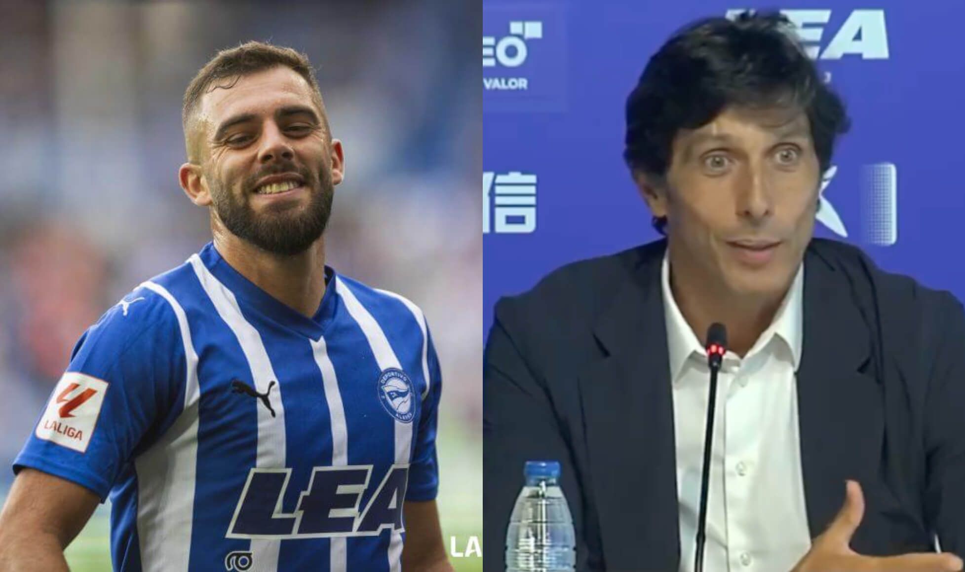  El director deportivo del Alavés y Luis Rioja.