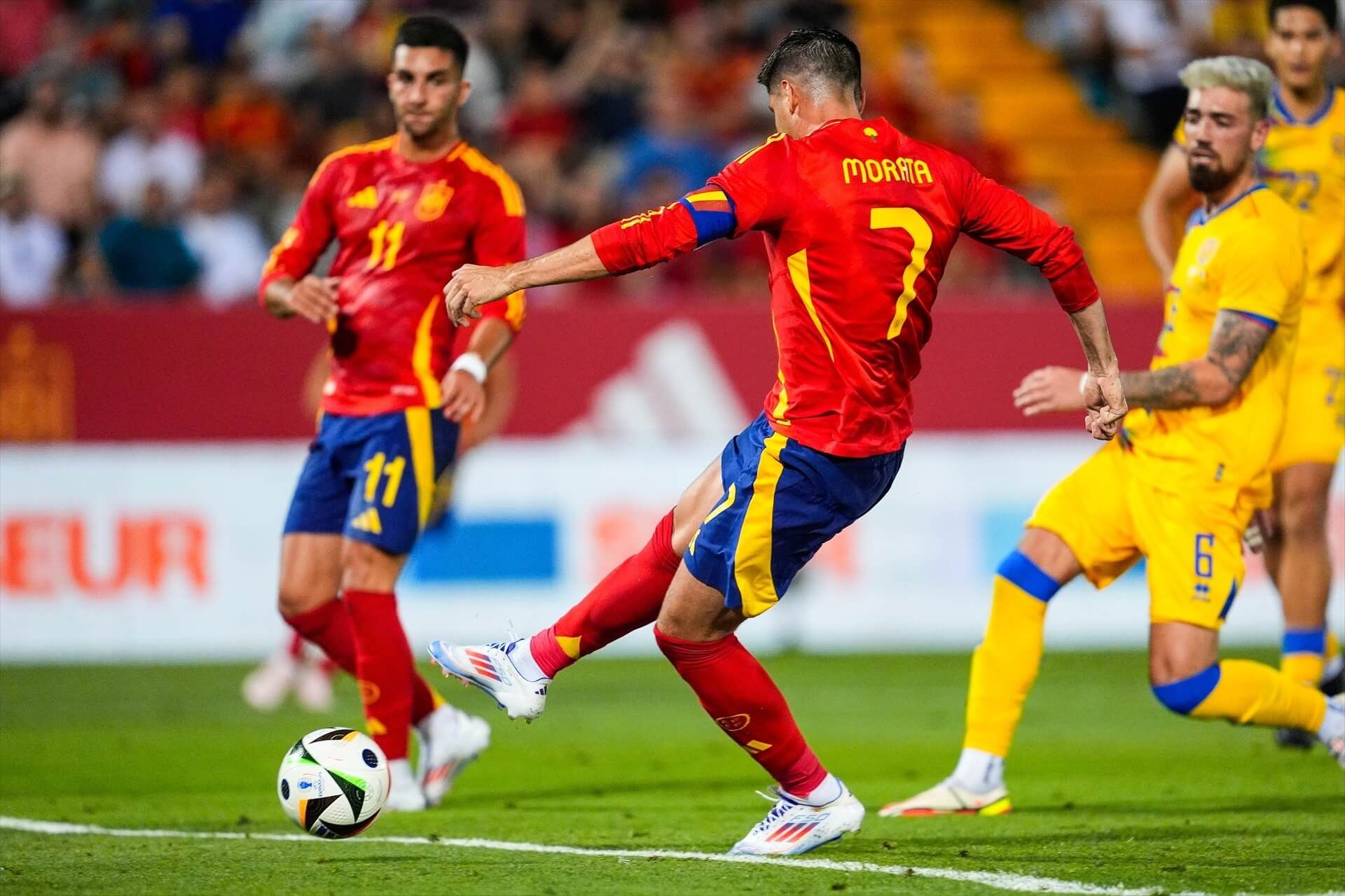  Álvaro Morata en un partido con la Selección Española