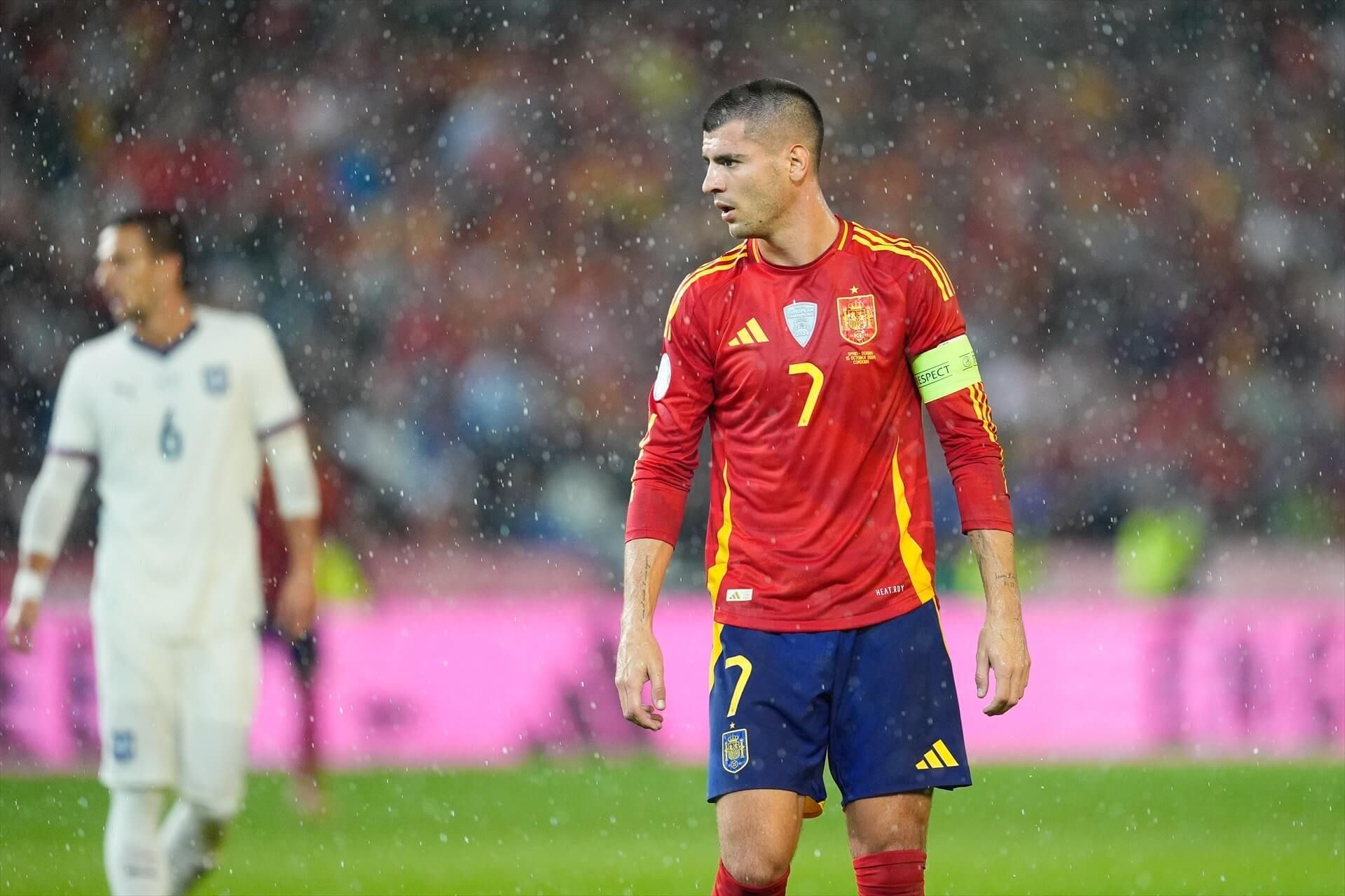 Álvaro Morata, en El Arcángel con España.