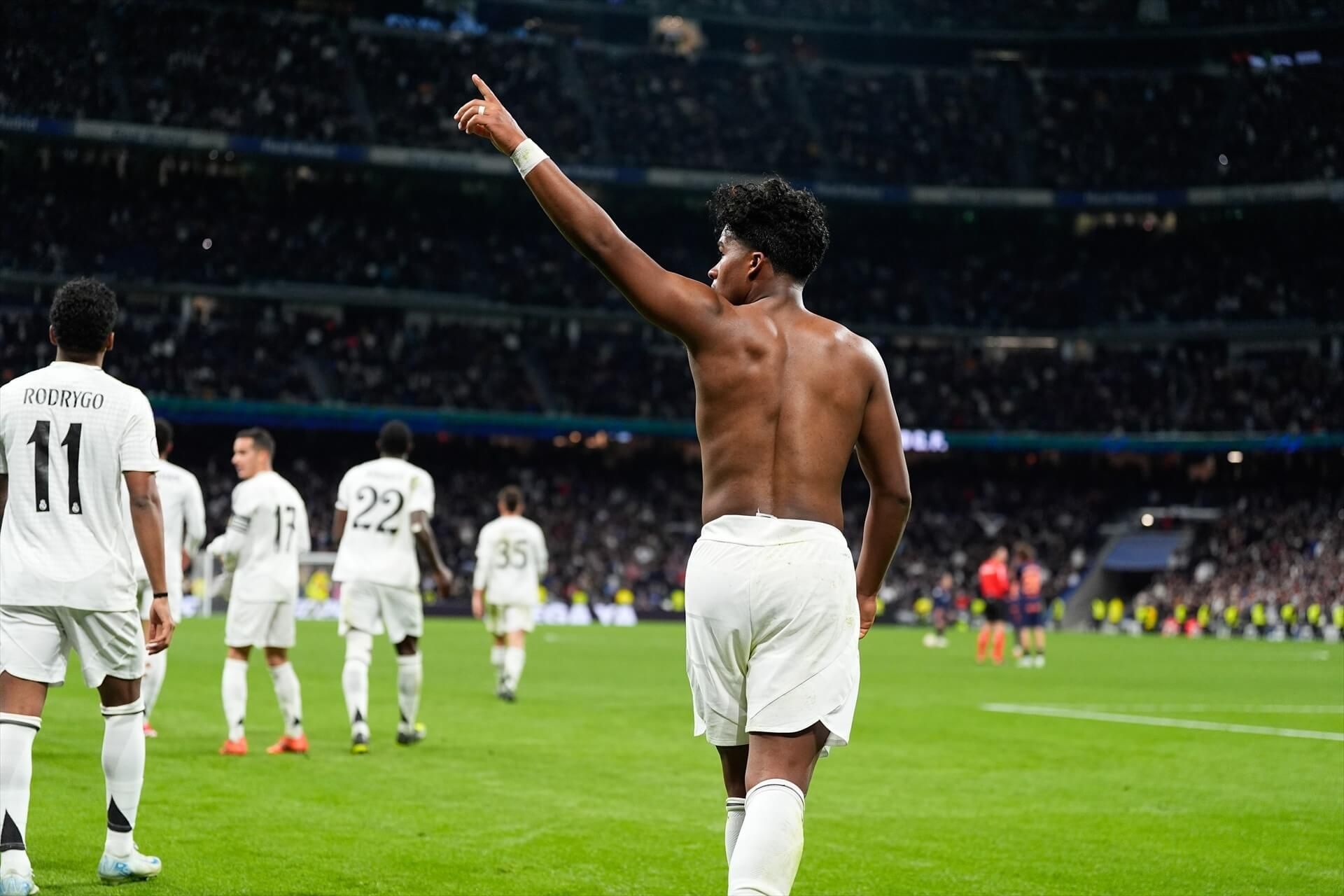 Endrick celebrando un gol ante el Celta