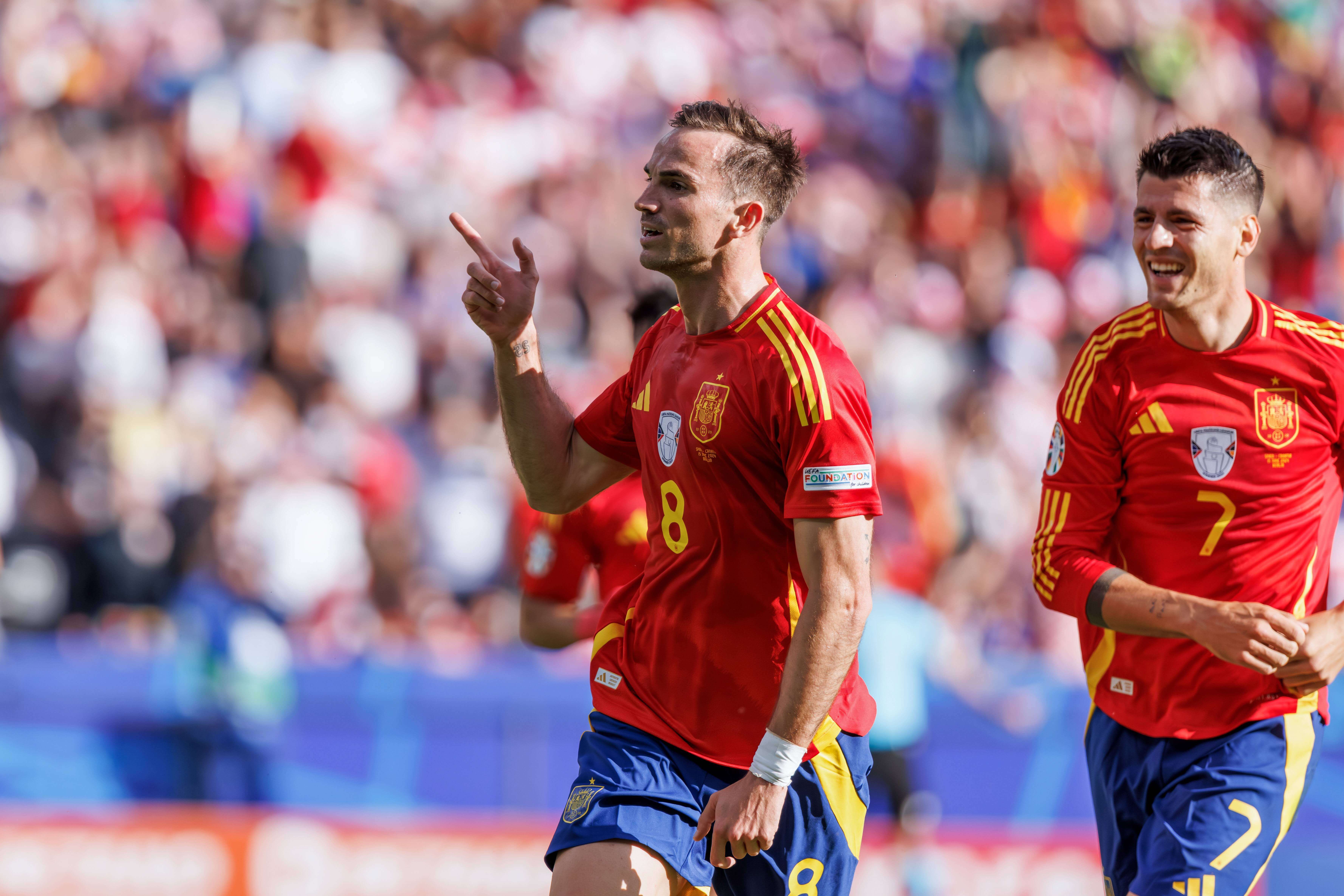 Fabián Ruiz celebra su gol en el España-Croacia de la Euro 2024.