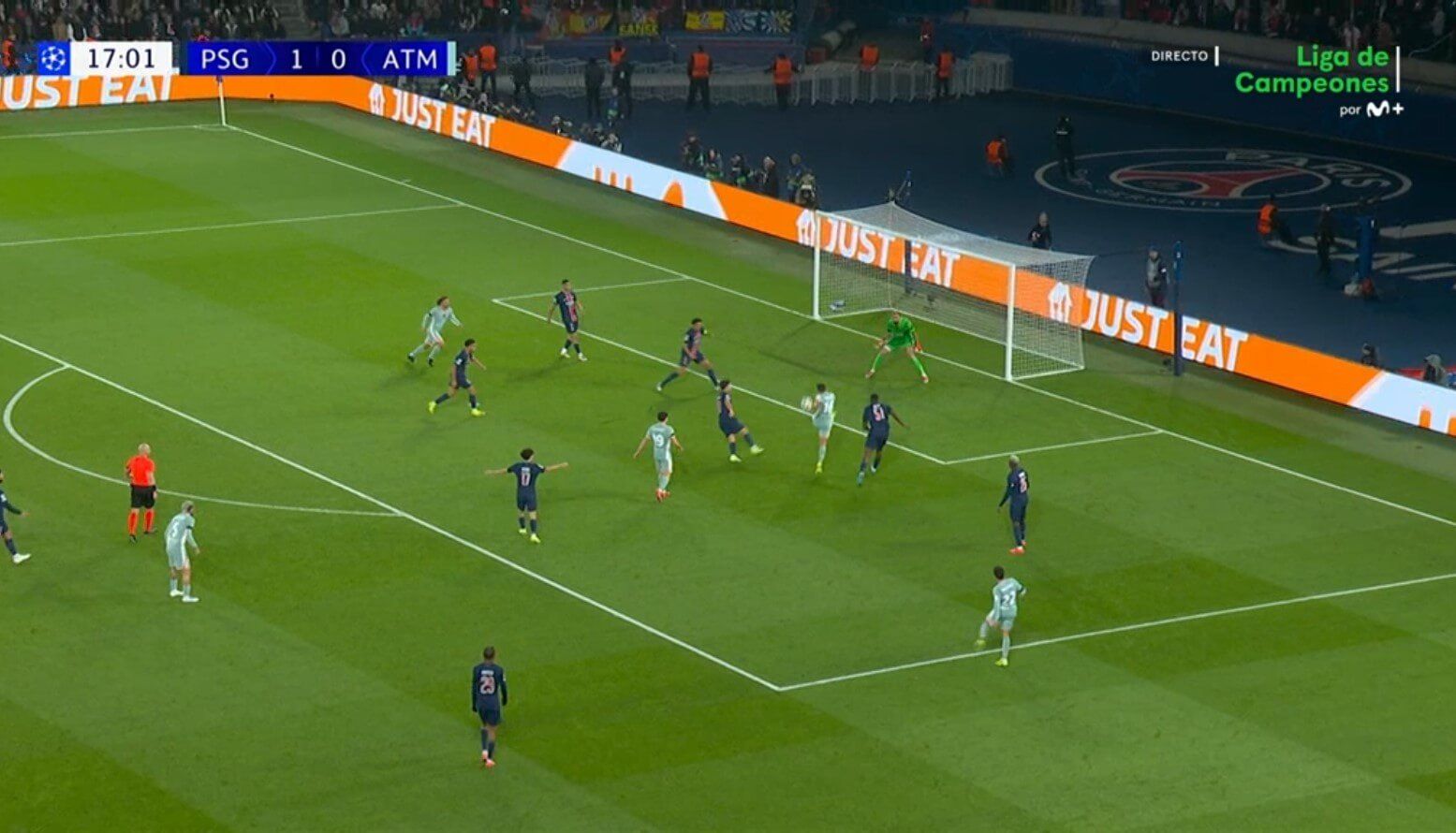 El gol de Nahuel Molina ante el PSG (foto: Movistar +)