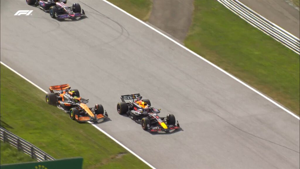 Max Verstappen y Lando Norris, en el GP de Austria