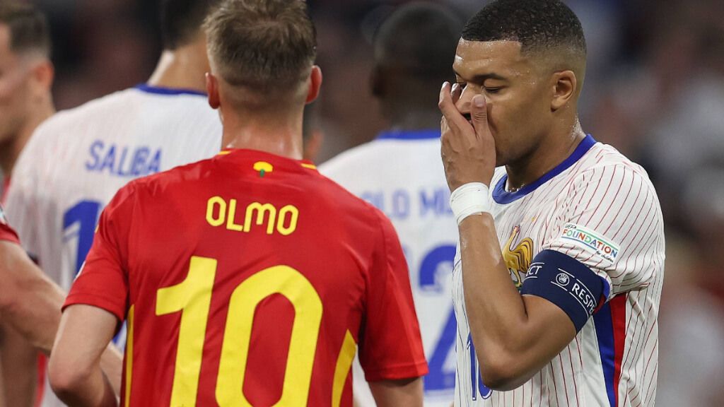  Kylian Mbappé, resignado tras caer con España (Cordon Press)