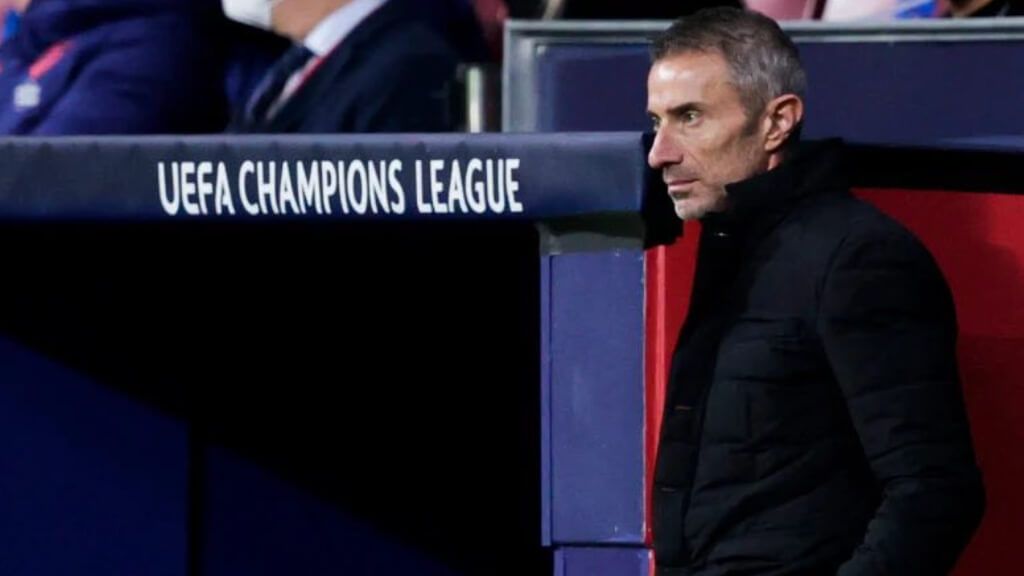  Andrea Berta, en un partido de Champions en el Metropolitano