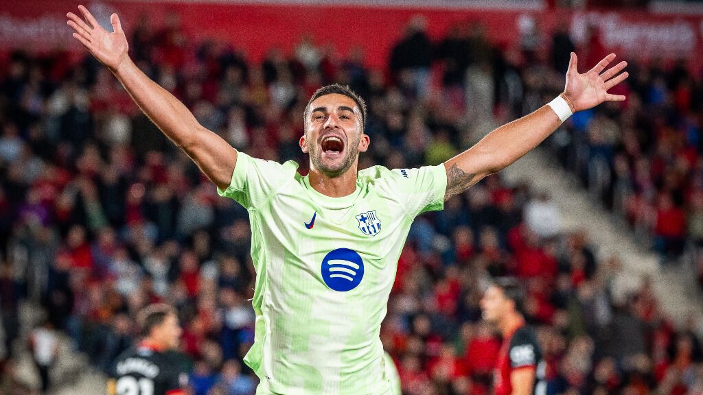  Ferran Torres celebra su gol en Mallorca