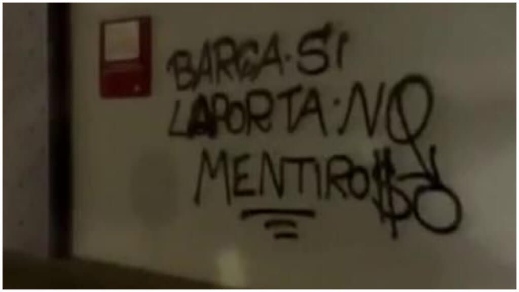 Las pintadas hacia Joan Laporta en Barcelona.