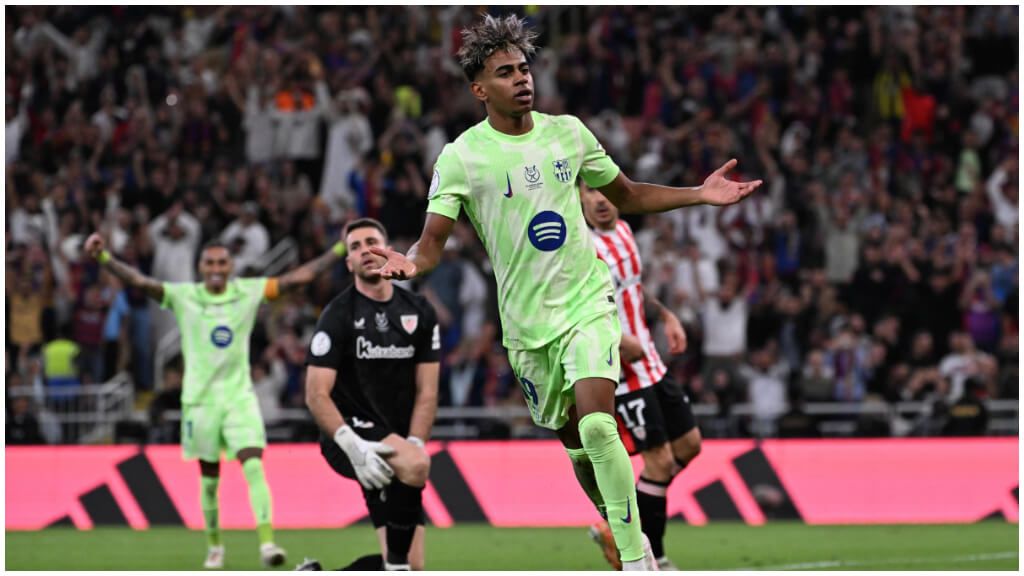  Lamine Yamal volvió a un gran nivel en el Athletic-Barcelona (foto: EFE).