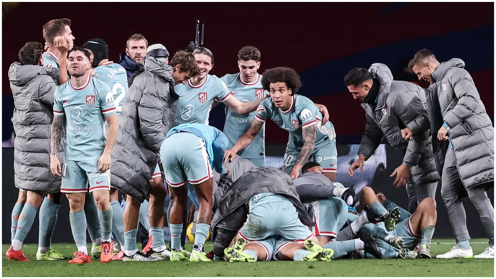  El Atlético de Madrid celebrando la victoria ante el FC Barcelona. (Fuente: Cordon Press)