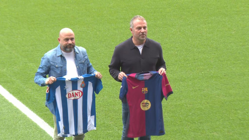  Manolo González y Hansi Flick, antes del derbi