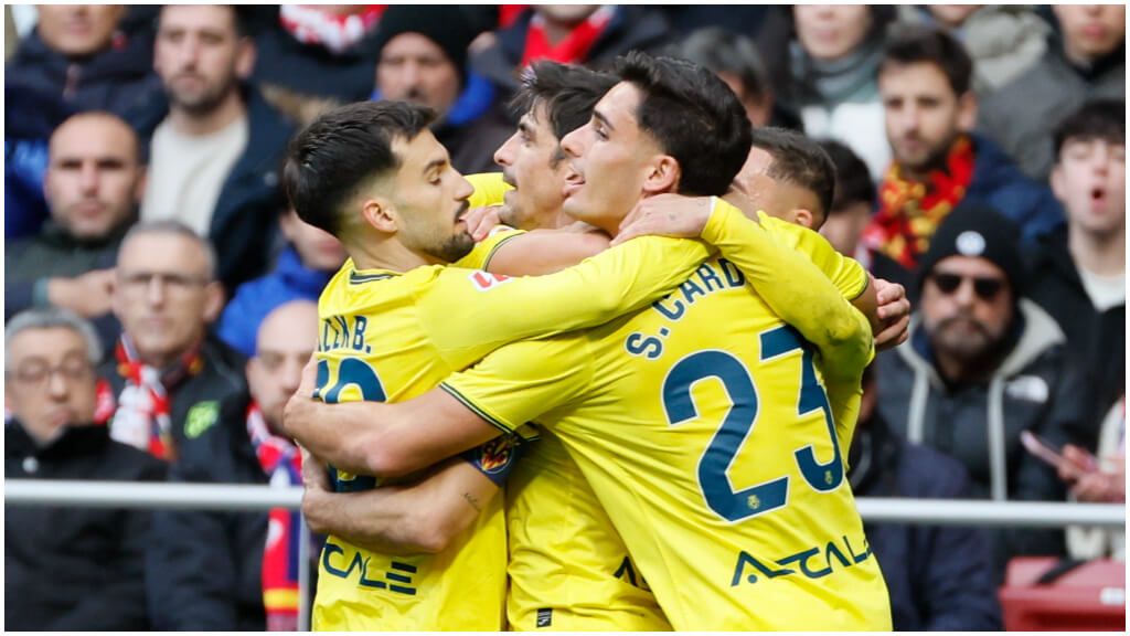  El Villareal celebra su gol frente al Atleti.