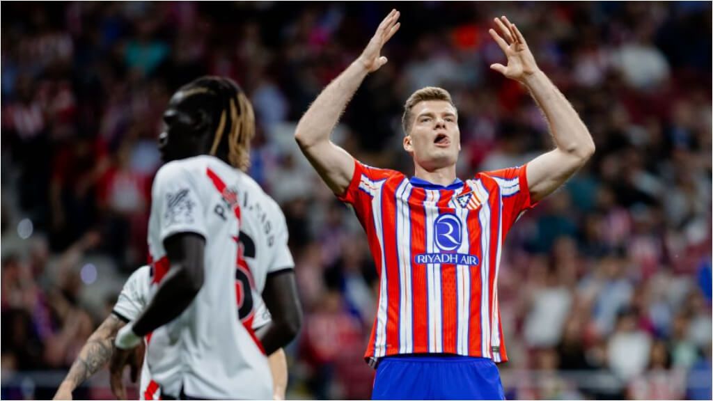 Alexander Sorloth celebra su gol ante el Rayo con el Atlético (foto: LALIGA).