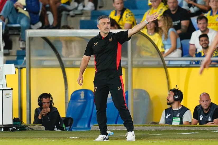  García Pimienta, en el estadio de Gran Canaria.