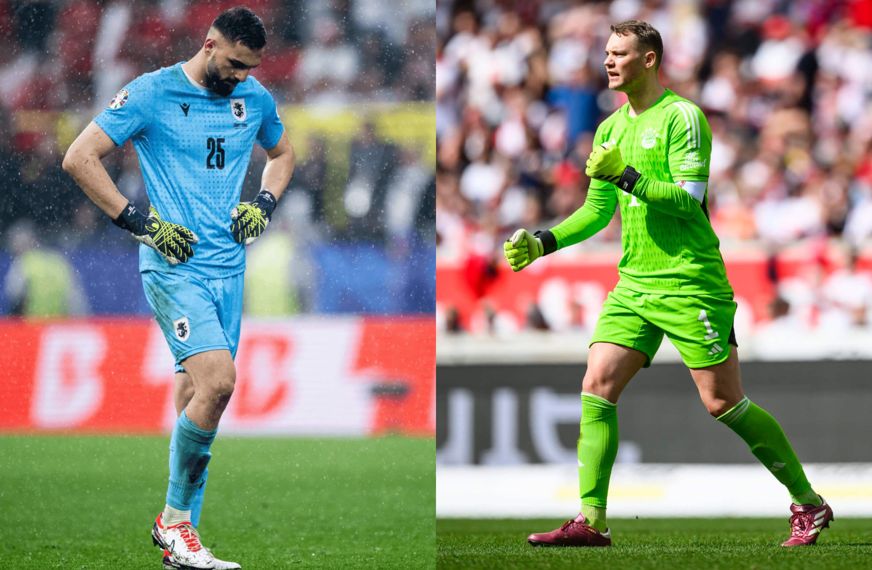  Giorgi Mamardashvili y Manuel Neuer.