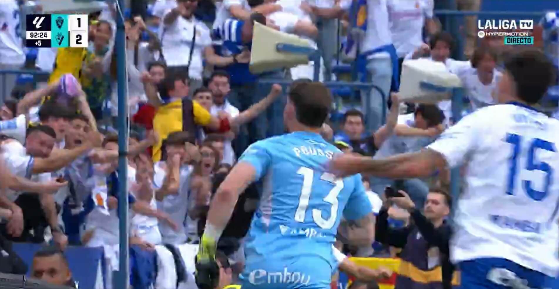  Gol de Poussin en el Real Zaragoza-Eibar.