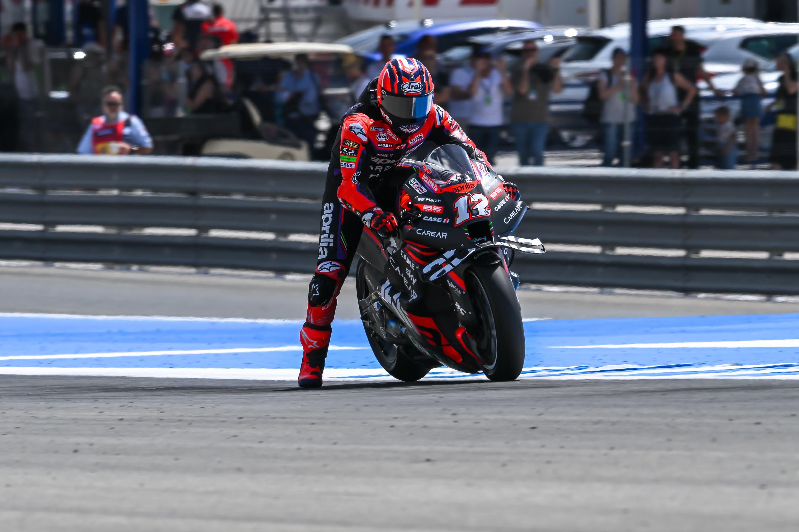 Maverick Viñales, en los libres del GP de Jerez.