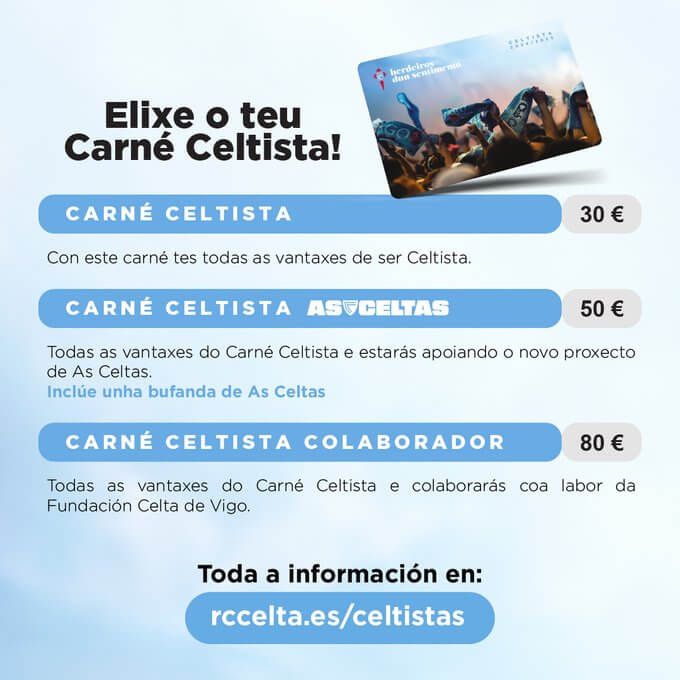  Modalidades del carné celtista.