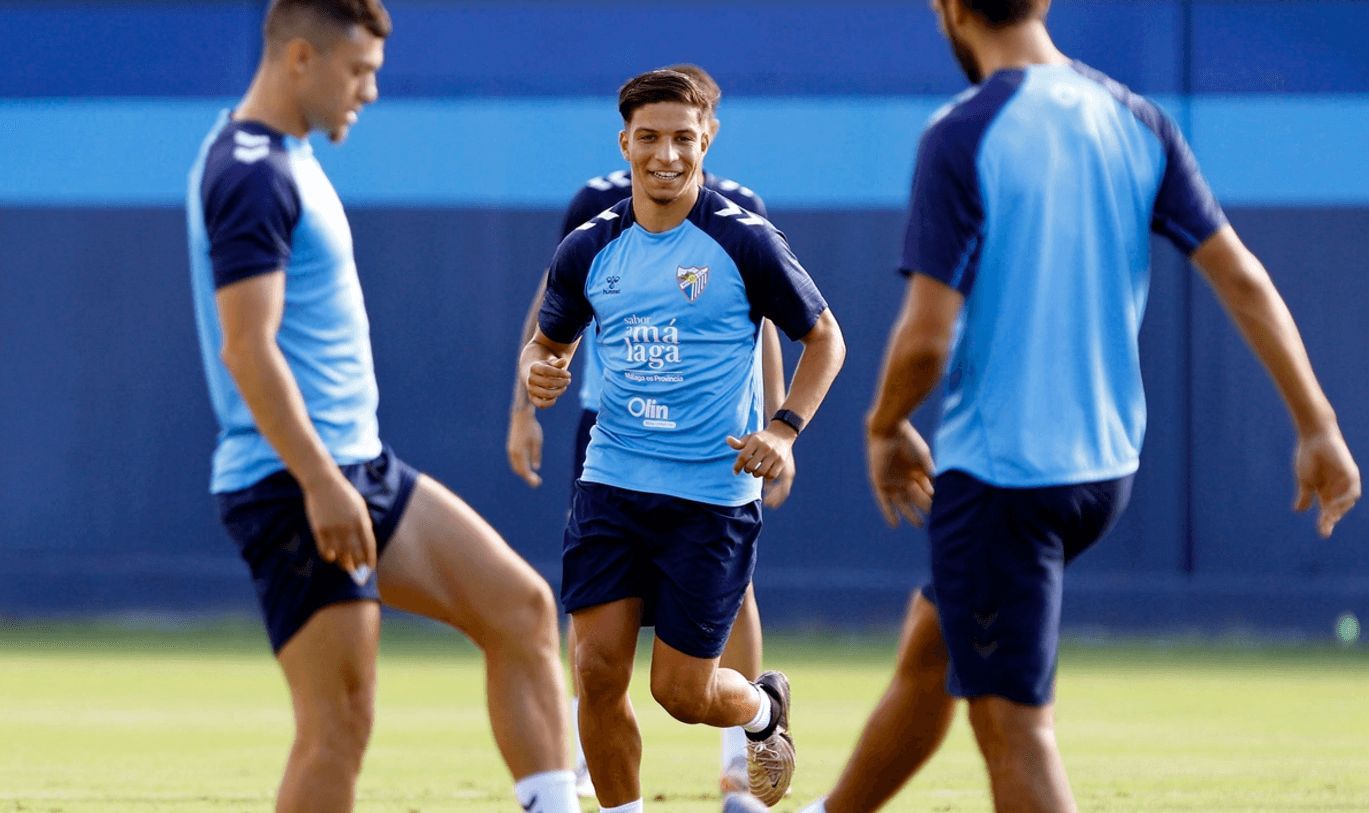  Haitam, durante un entrenamiento del Málaga.