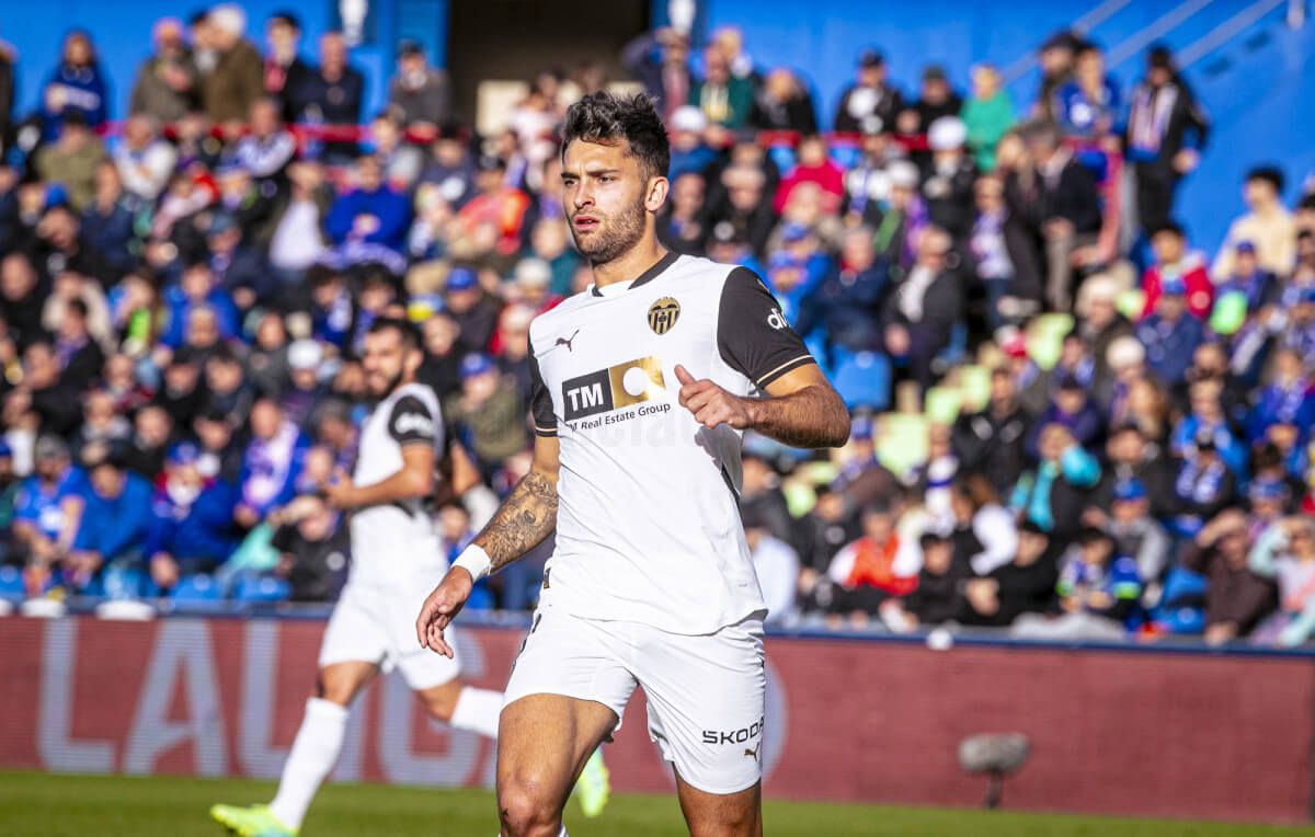  Hugo Duro, ante el Getafe CF.