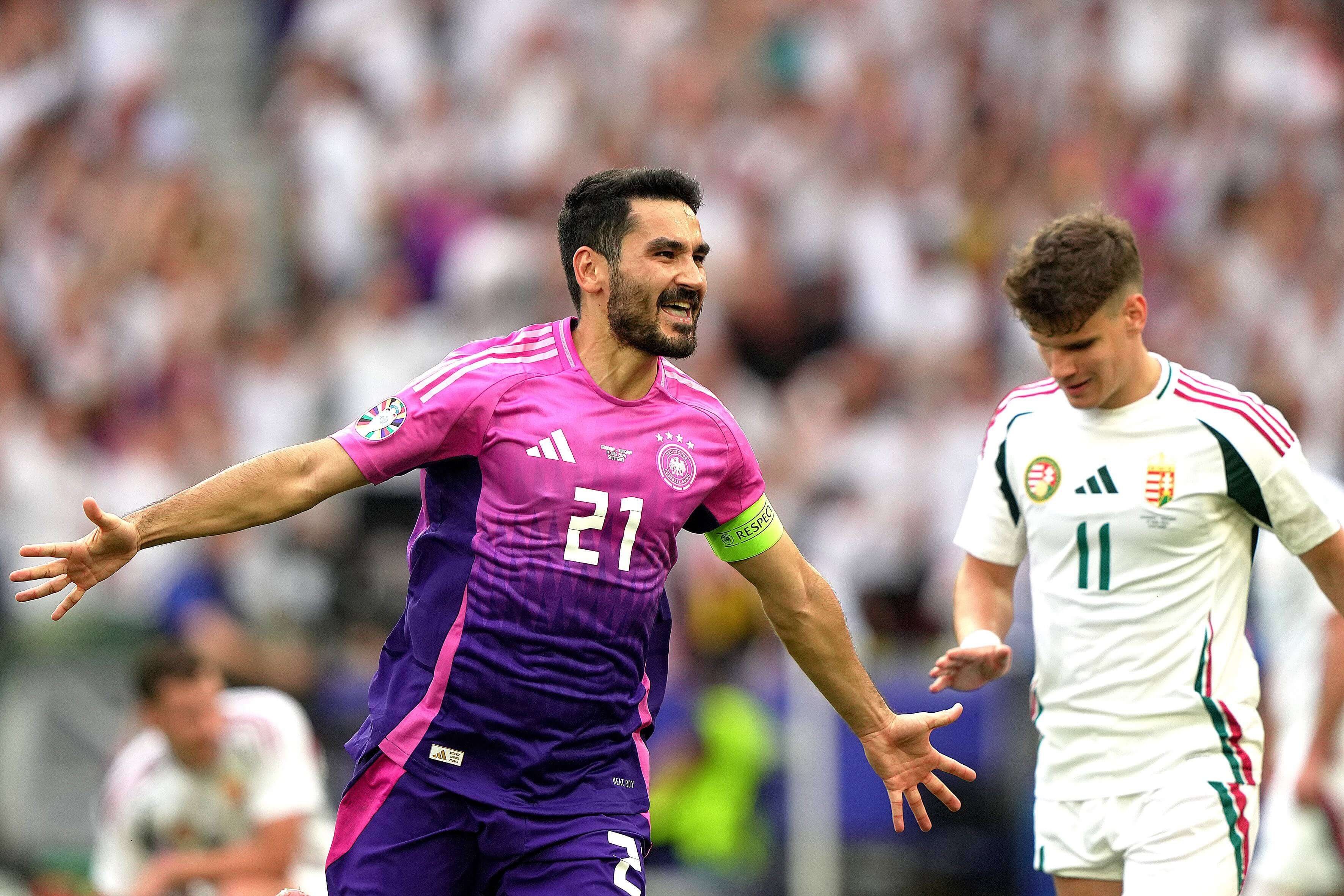  Ilkay Gündogan celebra un gol en el Alemania-Hungría de la Eurocopa.