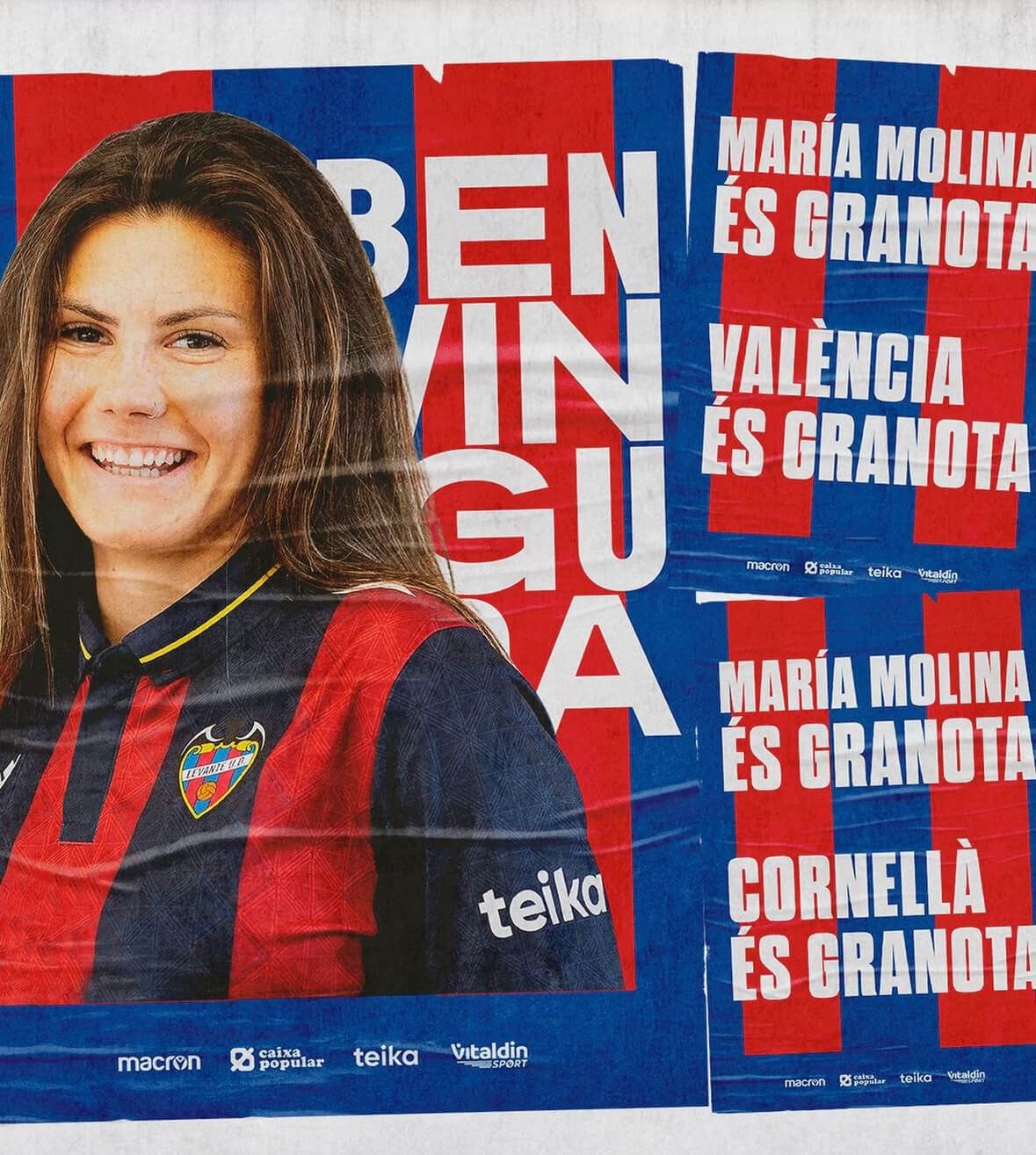  El anuncio del Levante Femenino de la llegada de María Molina.