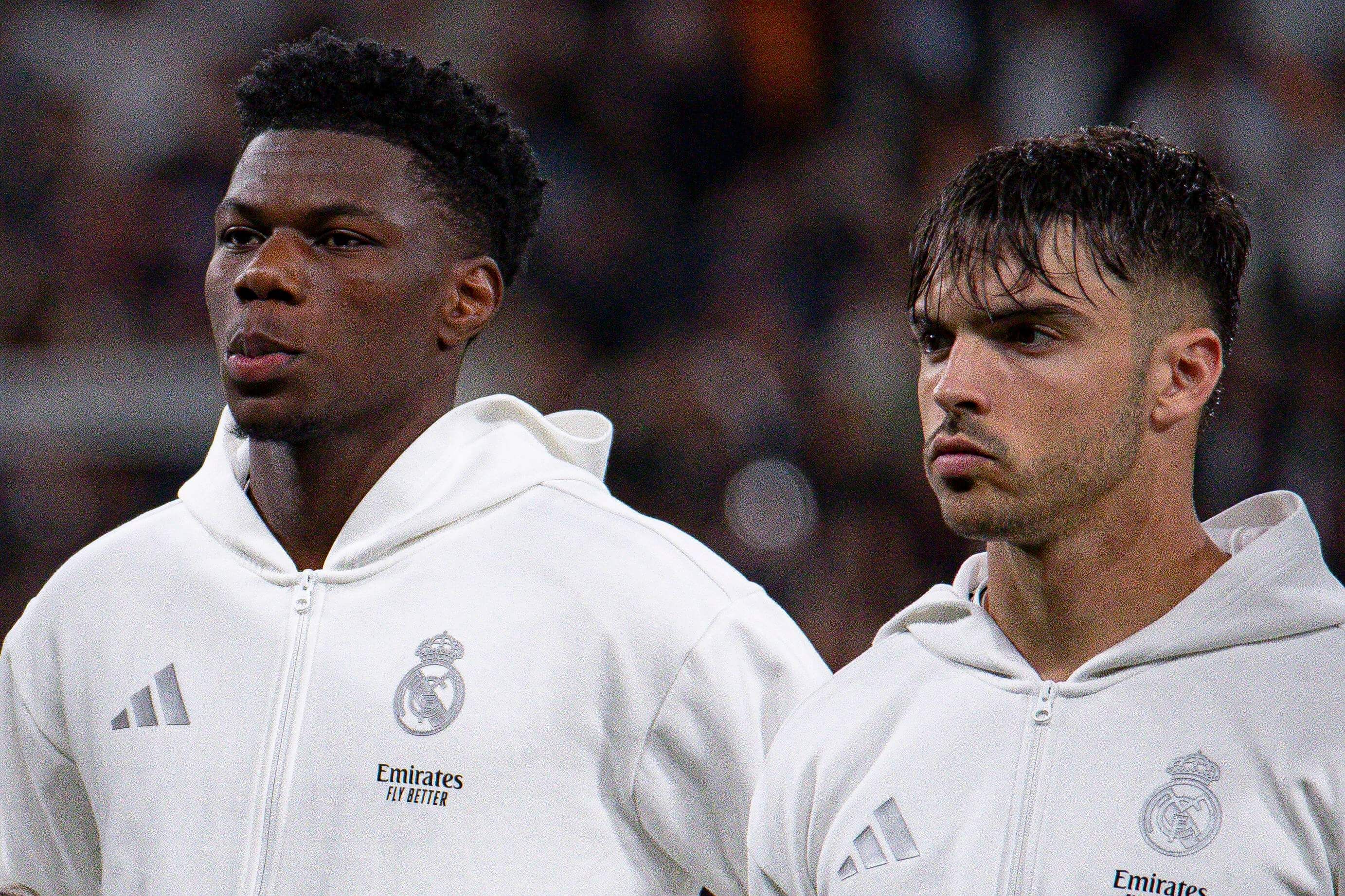  Aurelien Tchouameni y Raúl Asencio, jugadores del Real Madrid