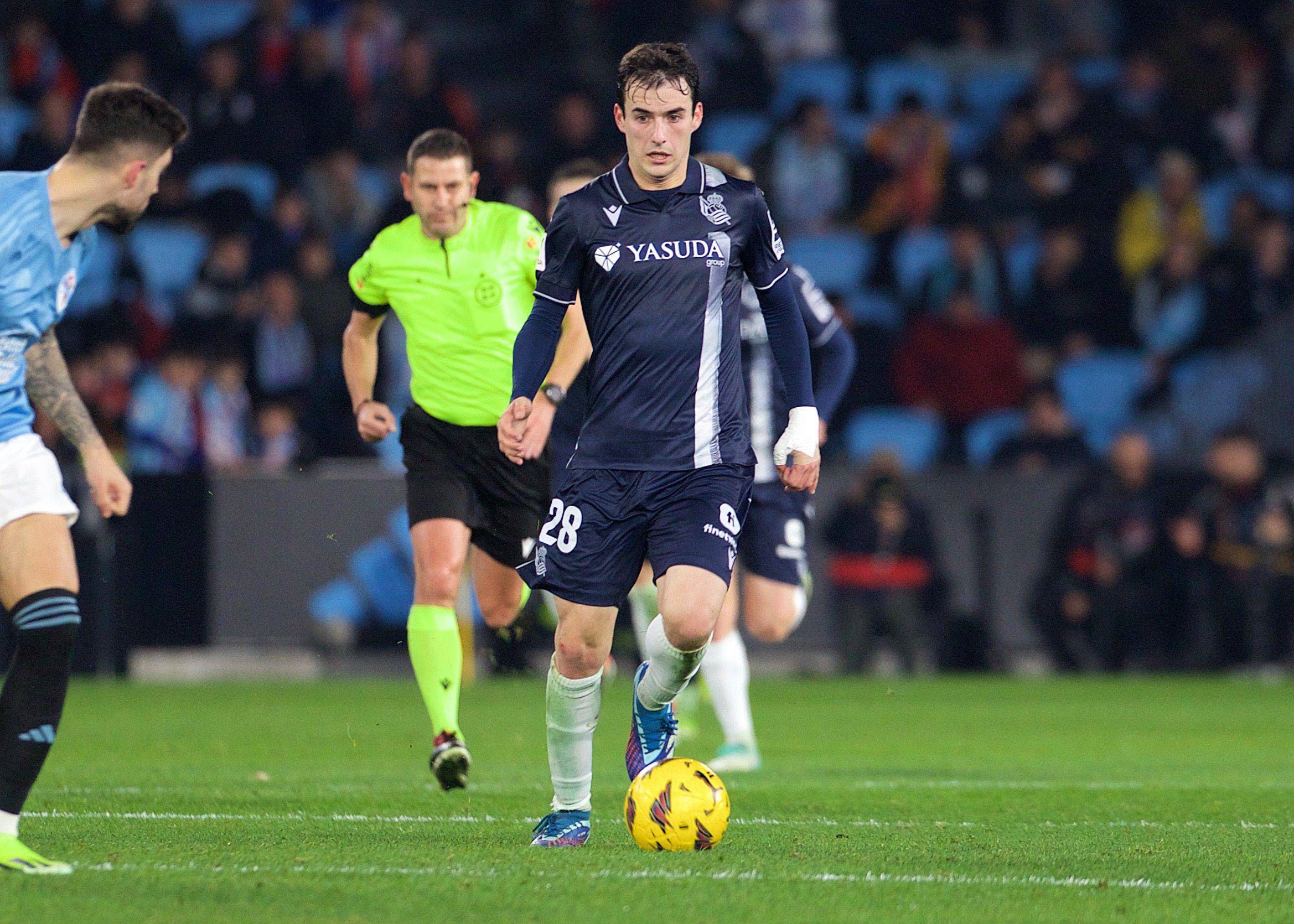 Jon Magunazelaia, en un partido con la Real Sociedad la pasada temporada.