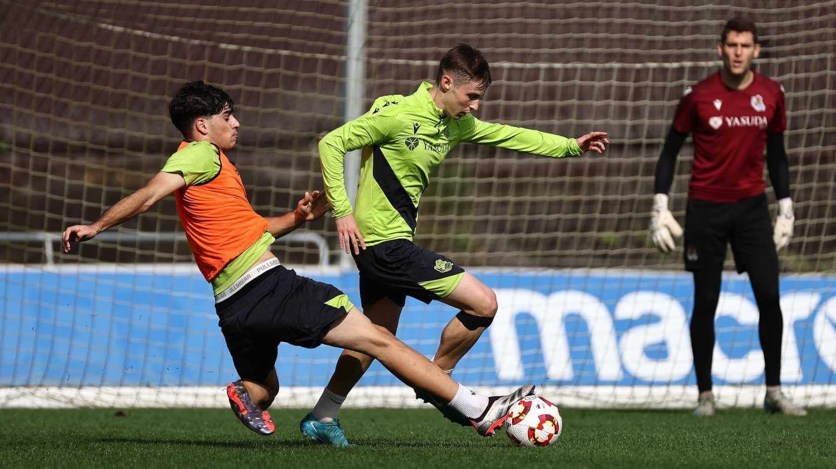 Jon Martin y Jon Pacheco, en un entrenamiento.