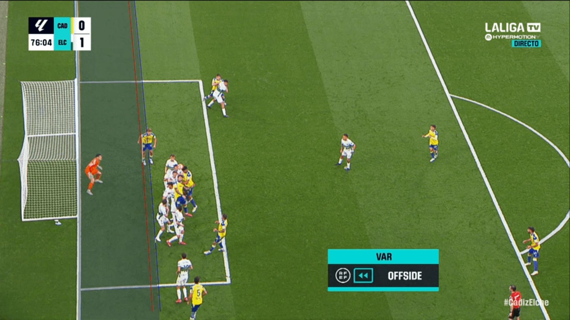 José Antonio de la Rosa, en fuera de juego.