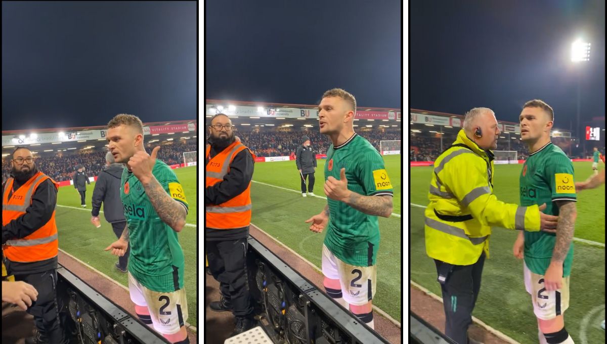  La bronca de Kieran Trippier a un fan del Newcastle tras perder en Bournemouth.