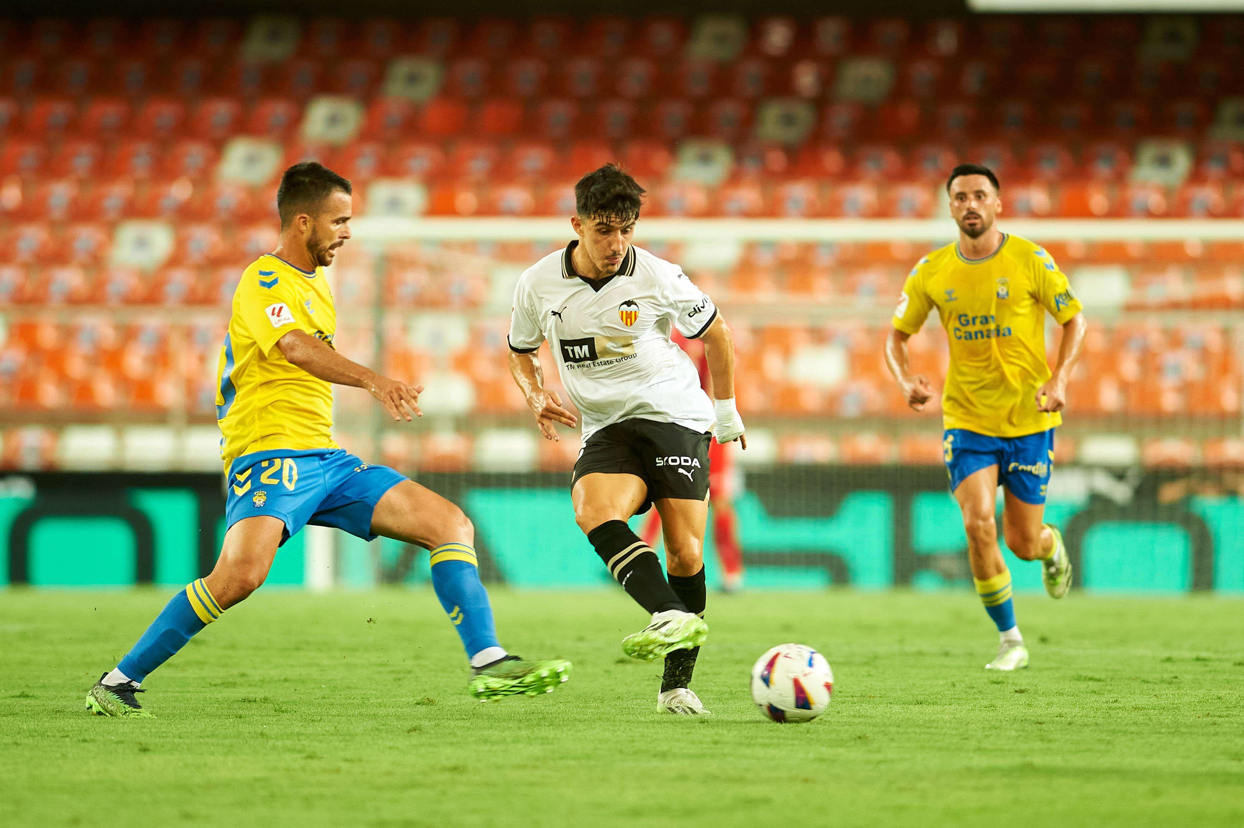 Kirian Rodríguez, en Mestalla.