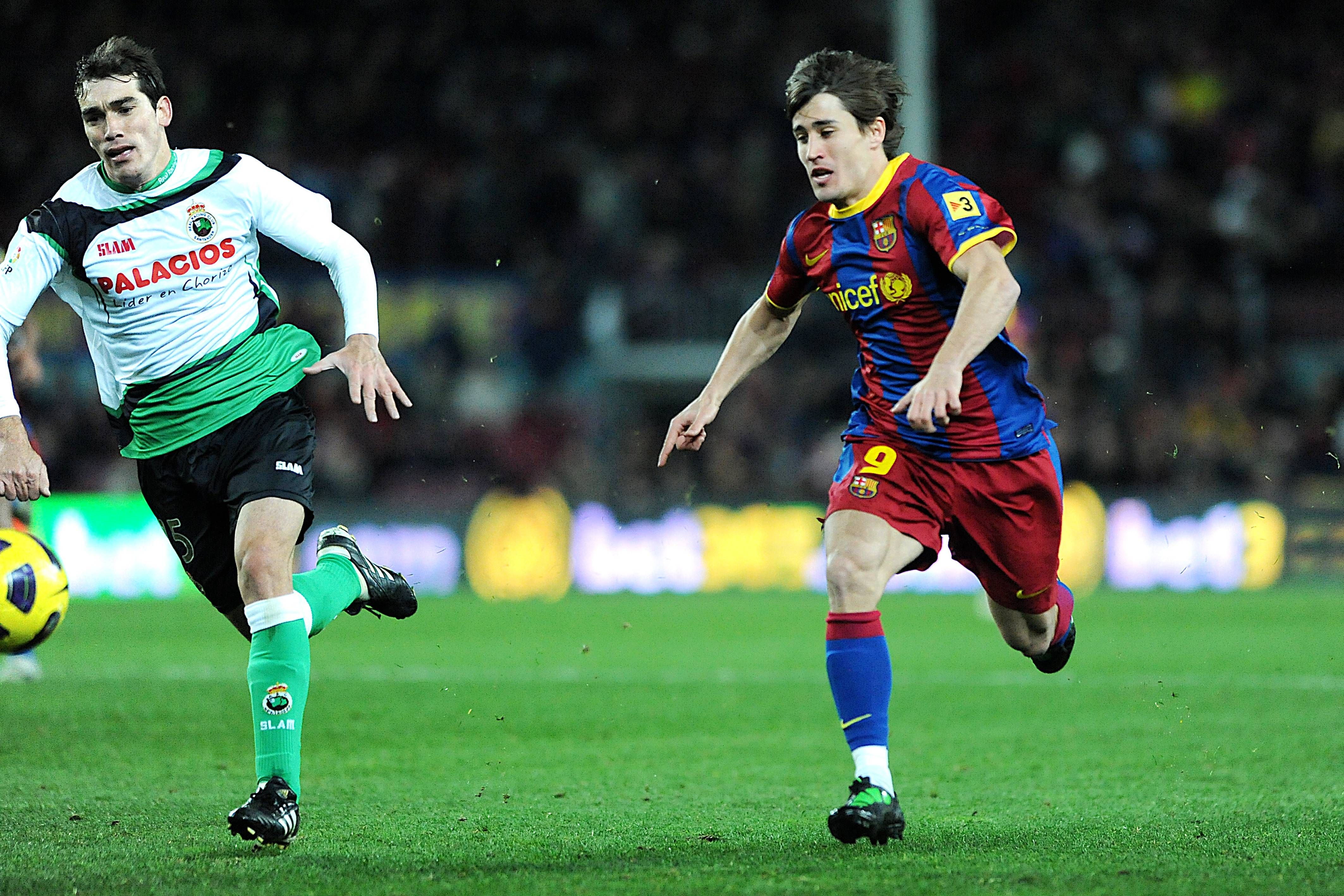 Bojan Krkic jugando con el Barcelona ante el Racing de Santander.