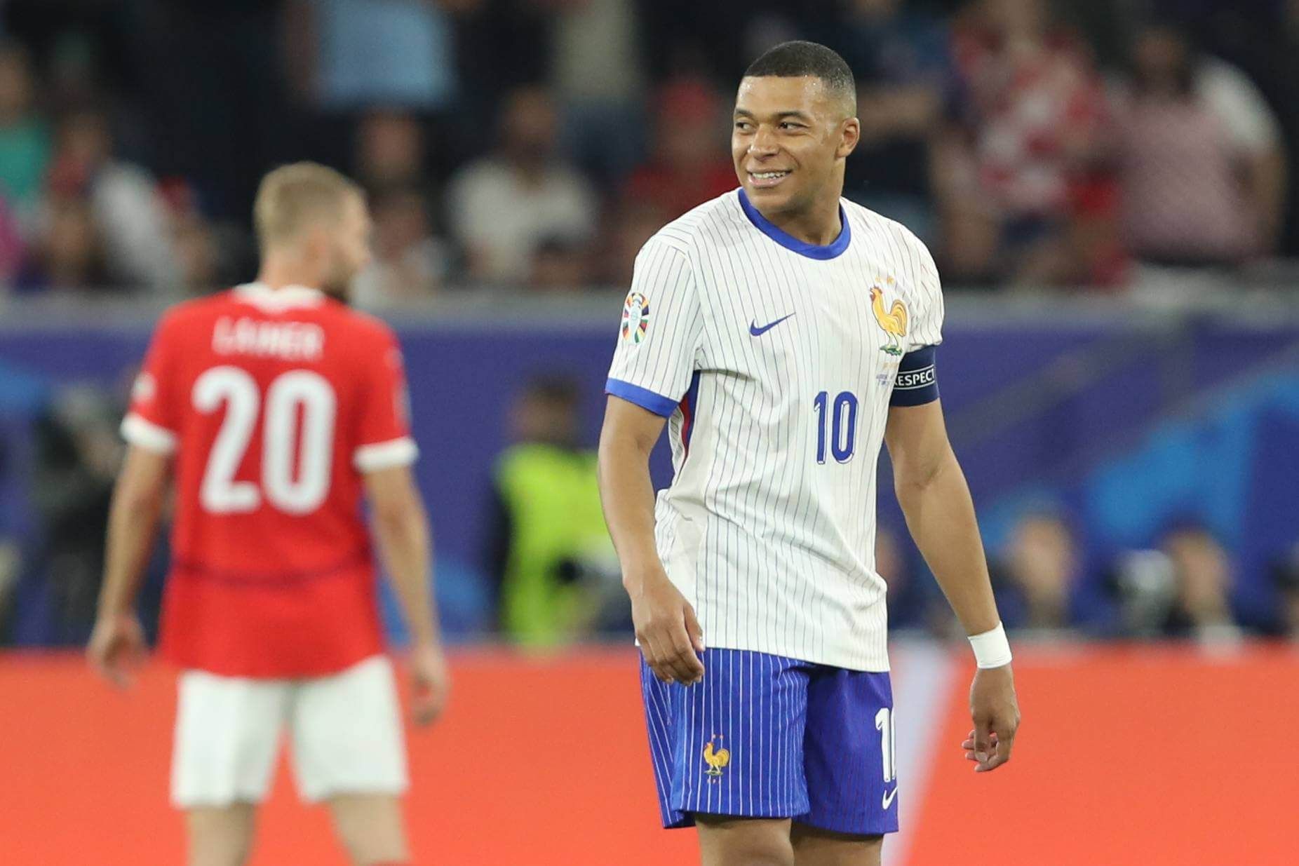  Kylian Mbappé, durante el Austria-Francia de la Eurocopa.