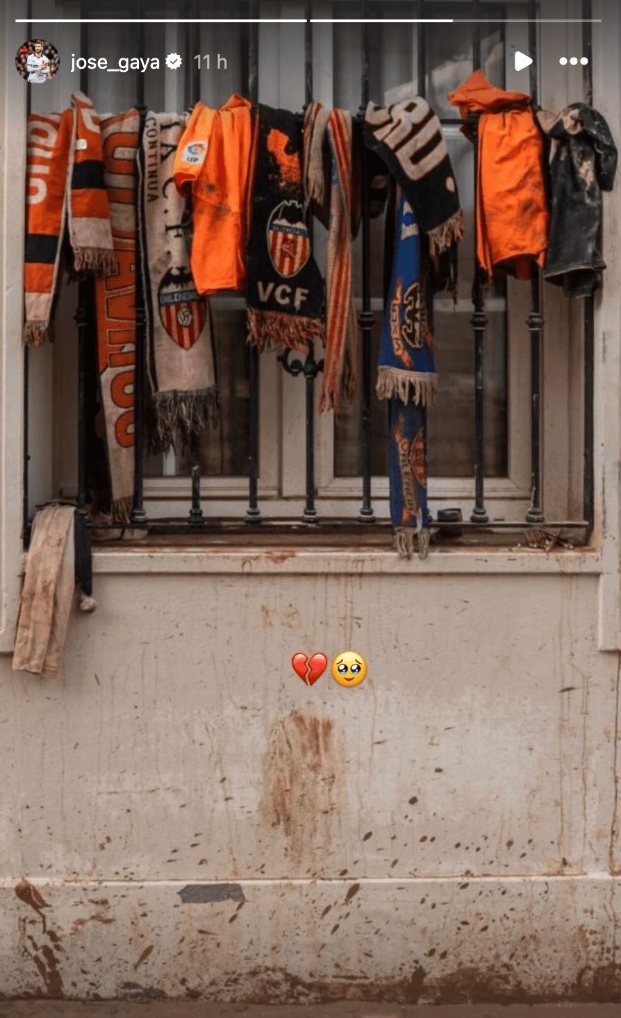 La historia de José Gayà en Instagram.