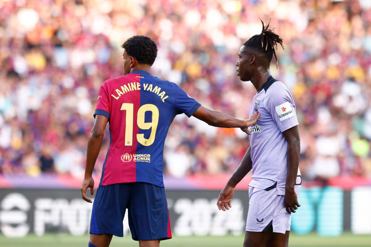  Lamine Yamal y Nico Williams, durante el Barcelona-Athletic.