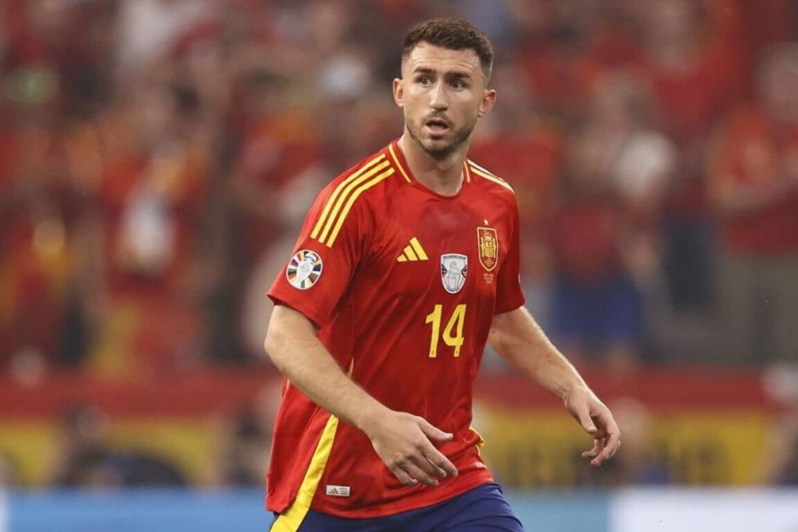 Enorme el central Aymeric Laporte en la Eurocopa de Alemania.