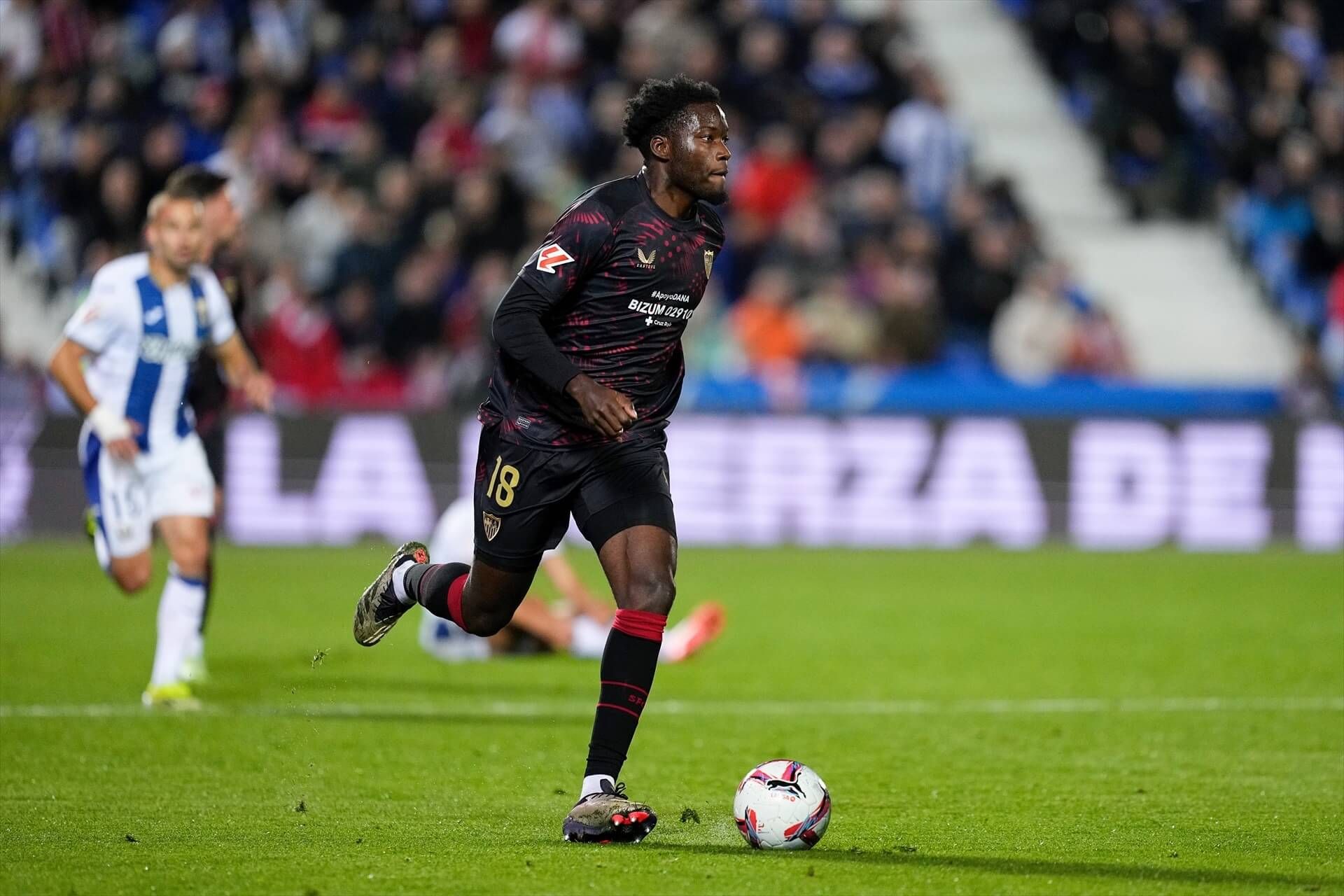  Agoumé, en el Leganés-Sevilla.