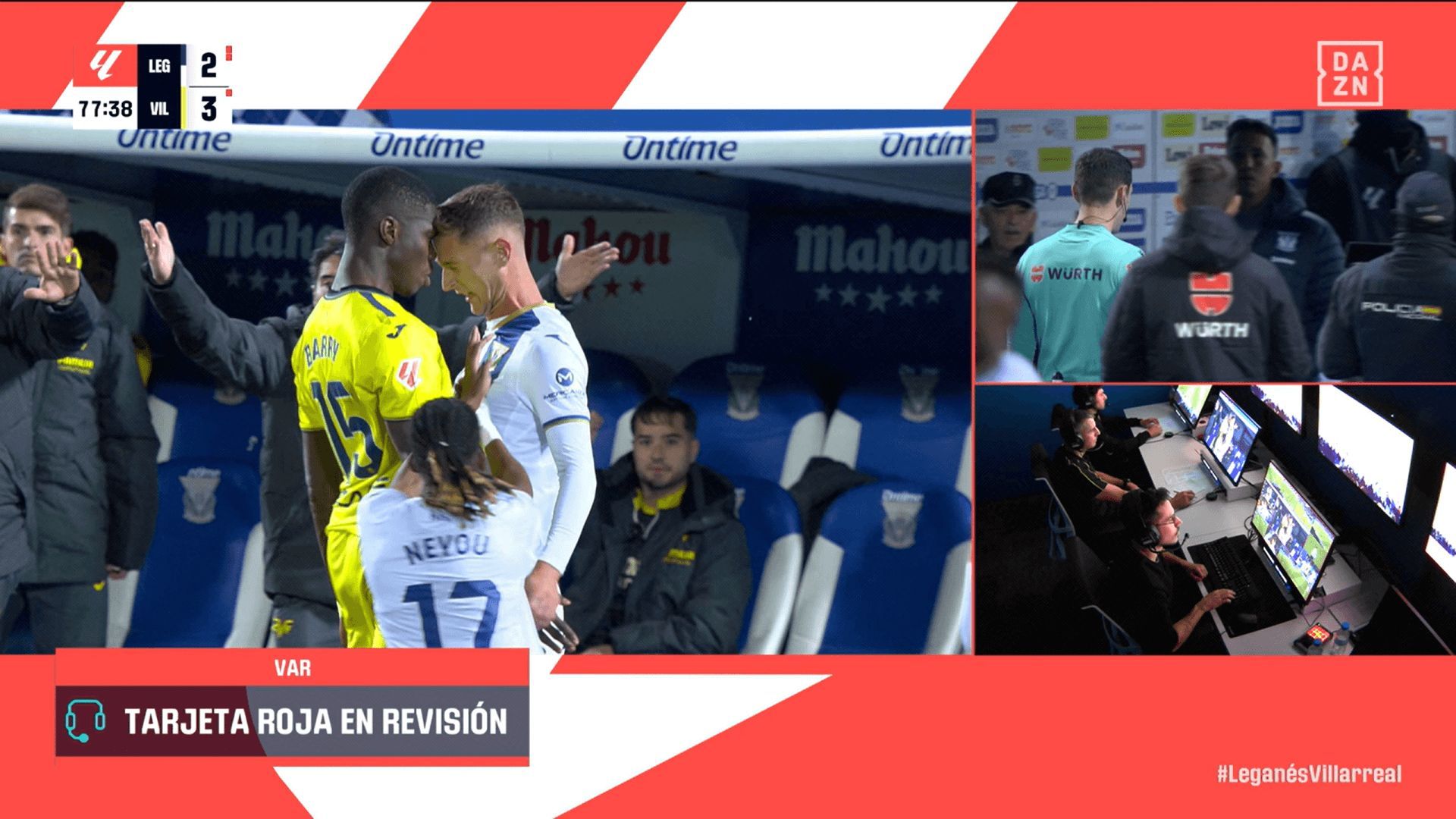  El choque entre Thierno Barry y Jorge Sáenz que finalmente no fue roja para el francés.