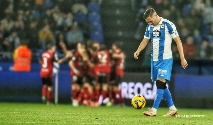  Lucas Pérez, durante el Dépor-Mirandés.