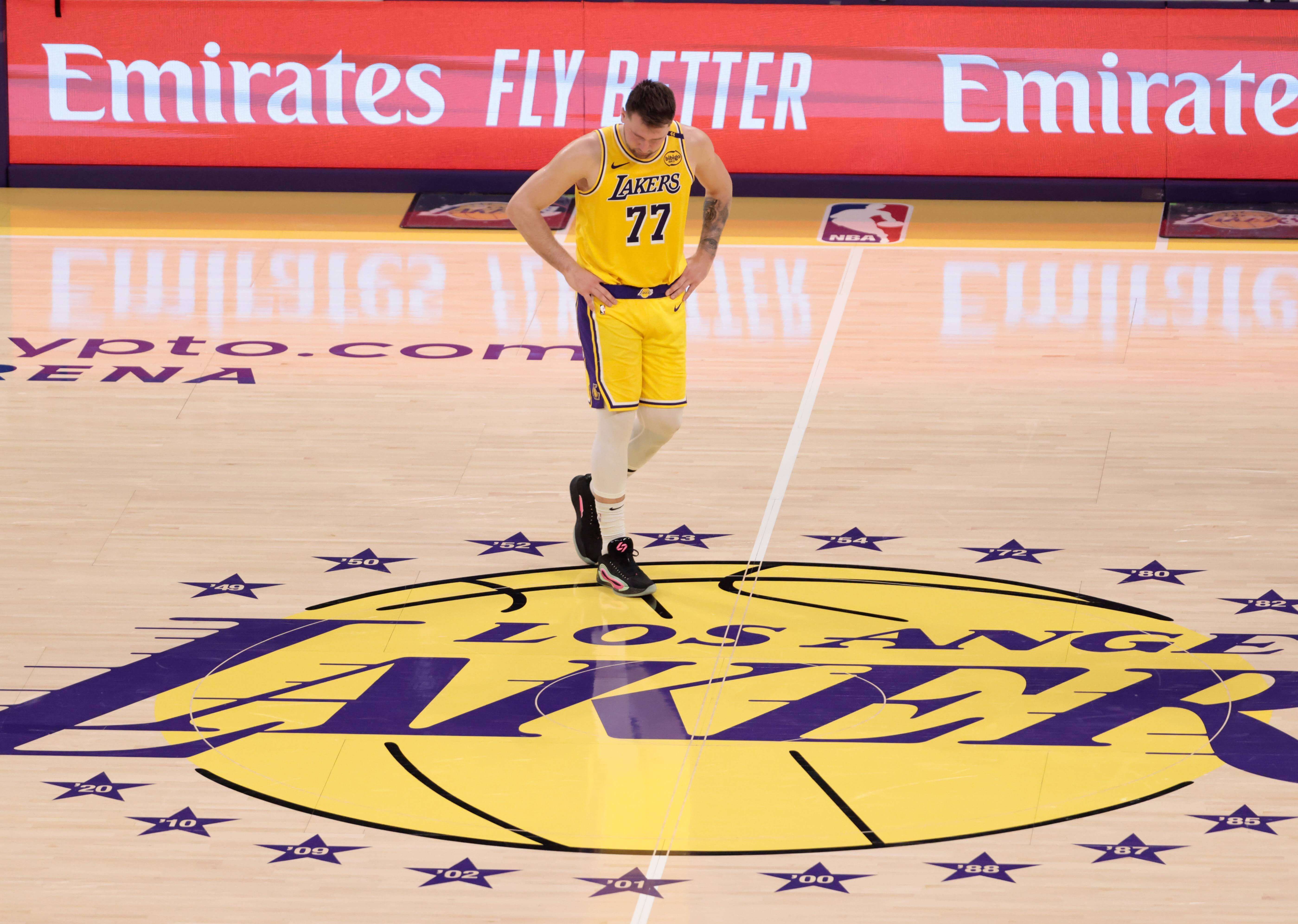  Luka Doncic, en un partido de Los Ángeles Lakers.