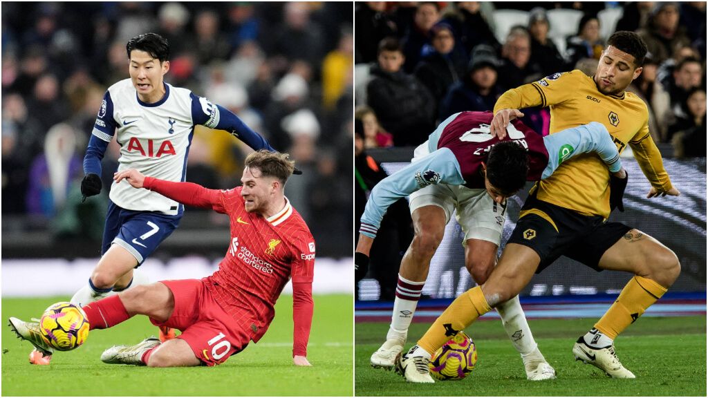  Mc Allister (izquierda) y Joao Gomes (derecha) recuperando balones (Fuente: Cordon Press)