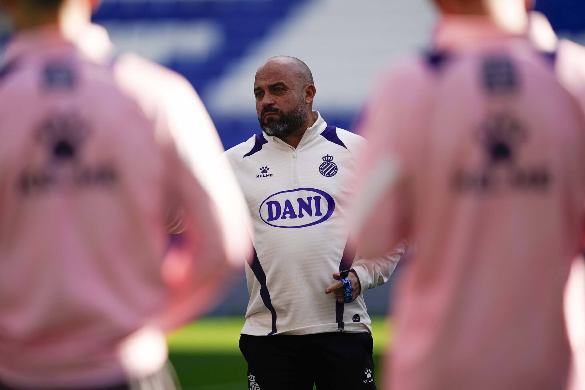 Manolo González, en una sesión del Espanyol.